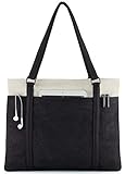 Wxnow 15.6 inch Canvas Business Bags for Women Canvas Work Bag Computer Tote Laptop Purse School...