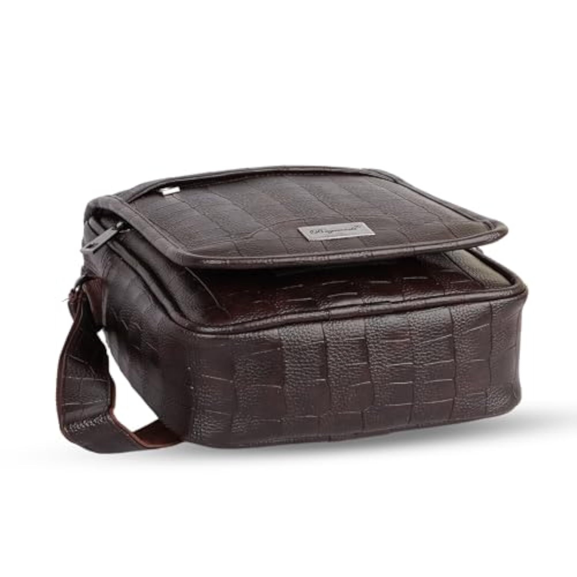 Unisex Croco Style Side Sling Handbag, Daily Use