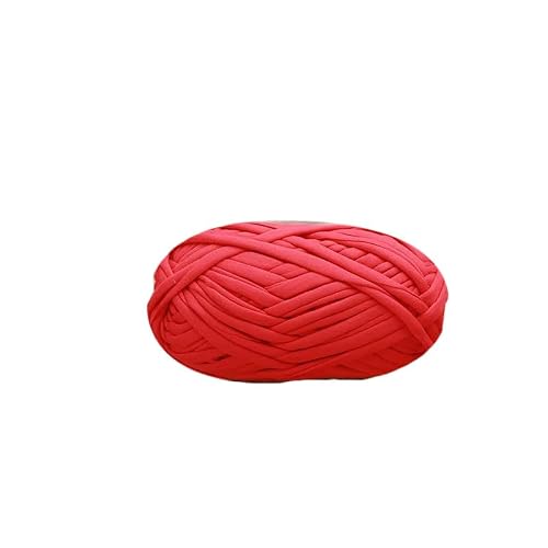 Danselegant Flat Thread T-Shirt Yarn DIY Soft Weaving Sewing Knitting Material for Carpets Bags Slippers Sandals 39 Colors Crochet Handmade (Red)