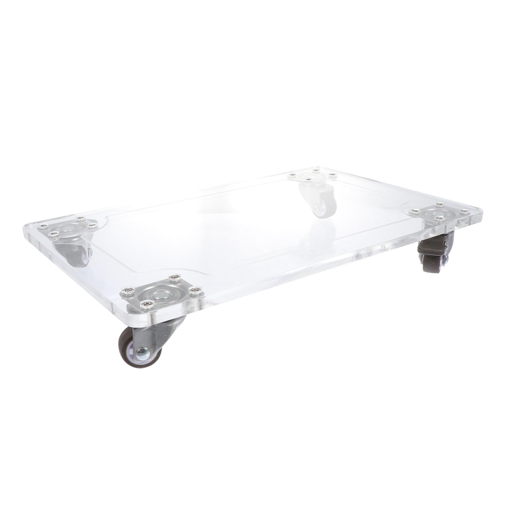 ROMISBABA 1Pc Movable Flowerpot Tray with Wheels Square Planter Storage Tray Transparent Durable Easy to Clean Mute Wheels for Effortless Mobility for Indoor Plants