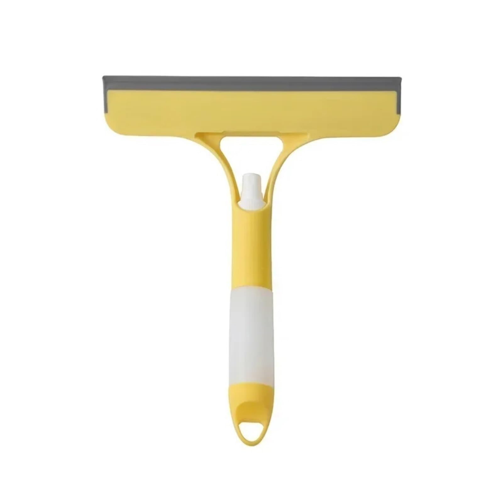 Glass Water Squeegee 2pcs Integrated Sprayer Glass Scraper Household Window Water Removing Cleaning Tool(YELLOW)