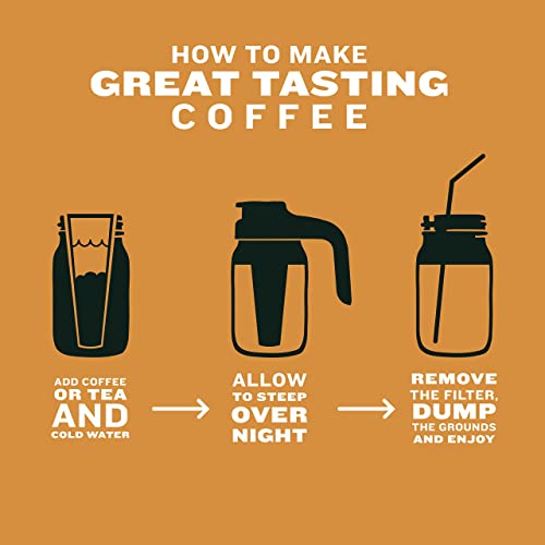 County-Line-Kitchen-Cold-Brew-Mason-Jar-iced-Coffee-Maker-Durable-Glass-Heavy-Duty-Stainless-Steel-Filter-Flip-Cap-Lid-64-oz-2-Quart-With-Handle