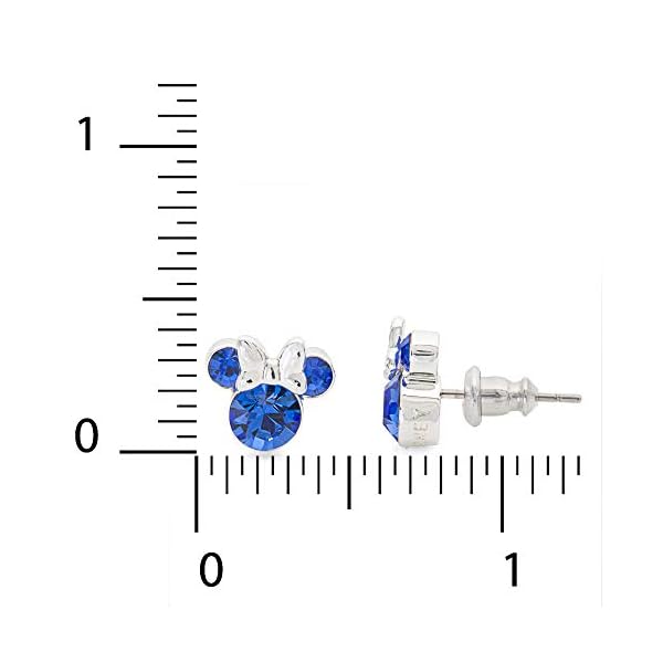 Disney Womens Minnie Mouse September Birthstone Stud Earrings - Minnie Mouse Jewelry - Faux Sapphire Earrings (September-Sapphire Crystal)