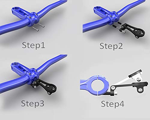 wileosix Bike Stem Mount,Out Front Bicycle Computer Combo Mount for Garmin Edge Gopro 130 200 500 510 520 800 810 820 1000 1030 Touring,4color-Gray