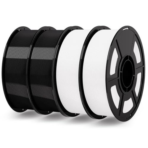 IEMAI High Speed PETG Filament 1.75mm 4KG Bundle 2 Black+2 White for Bambu