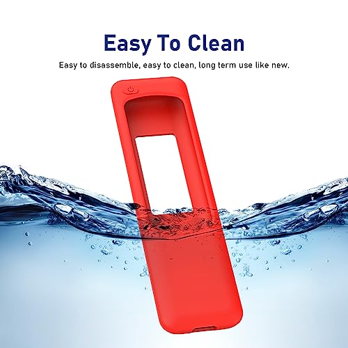 Image of Silicone TV Remote Cover Compatible with Samsung Smart TV Remote 2023 BN59-01432G BN59-01432A (Samsung Smart TV 2023 Model Solar Remote Cover, Red - Style 1)