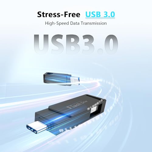 Pamięć USB do telefonu 256 GB, Levida Memory Stick 3 w 1, pamięć USB 3.0, fotoklaska, pamięć Flash Drive do iOS, Pad, OTG z systemem Android, laptopa, PC (czarny)