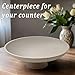 LIN CHUAN Large Decorative Bowl, Modern Resin Pedestal Bowl for Home Decor, Stylish Fruit Bowl for Kitchen Counter, Chic Key Holder for Entry Table, Beige