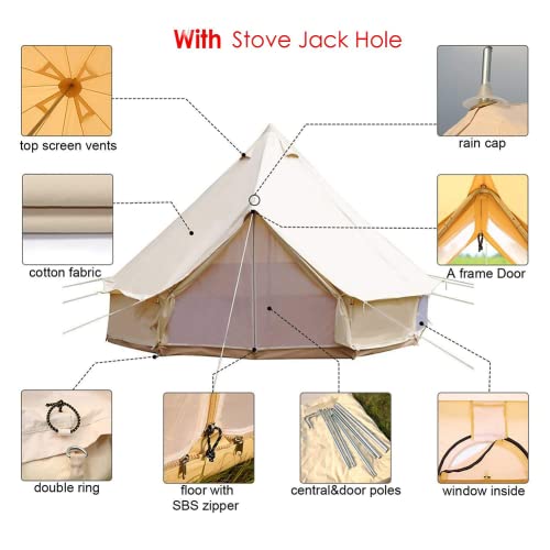 Carpa campamento Beige 5m 8-10 personas 4 estaciones miniatura 7