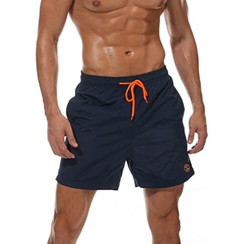 ZOXOZ Mens Swimming Shorts Board Shorts Waterproof Quick Dry Beach Shorts Swim Trunks Summer Casual Surf Shorts with Pockets Mesh Lining Dark Blue S Cover
