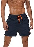 ZOXOZ Badeshorts Herren Badehose Herren Shorts Kurze Hosen Herren Schnelltrocknend Männer Schwimmhose Boardshorts Strandshorts Herren Beachshorts mit Mesh-Futter Verstellbarem Tunnelzug Dunkelblau L