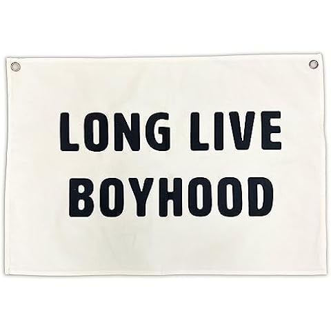Long Live Boyhood Banner Canvas 20 in x 30 in - Nursery Decor for Boys and Toddler Room Decor for Boys Wall Decor Cover