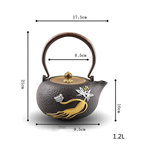 Con burbujas desmontables, tetera, tetera caliente, máquina de té perfecta, tetera grande, 1,2 L, juego de té retro… - Imagen 4