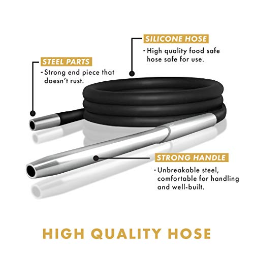 Voov Lit High Grade Black Silicone Hookah Hose With Aluminum Handle #TOP3