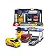 Dickie Toys - S.O.S Station für Kinder ab 3 Jahre (31x22 cm) mit 3 Spielzeug-Autos (Polizeiauto, Krankenwagen, Feuerwehrauto), Feuerwehr- & Polizeistation mit Licht & Sound, inkl. Batterienrien