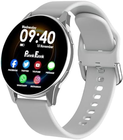 PunnkFunnk EVO Vista Smartwatch, 1.3โ HD Display Bluetooth Calling, Fitness & Sleep Tracker, 100+ Sports Modes, IP67 Waterproof Compatible with Android & iOS(Silver)