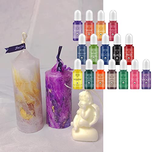 Tachiuwa 16 Corantes Líquidos para Velas, Corantes para Velas, 10 Ml Cada, Líquido para Velas