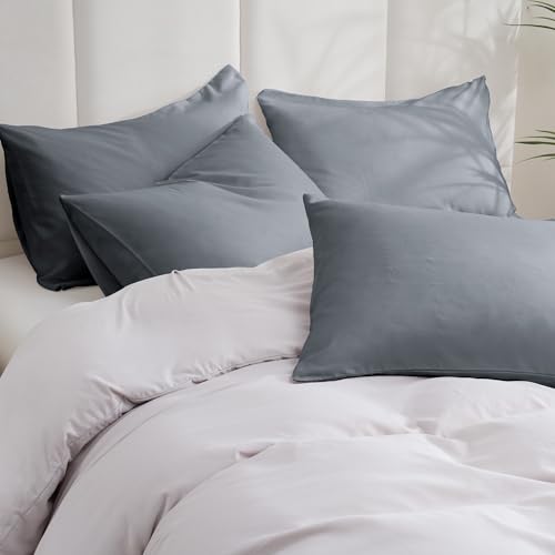 ZPECC Pillow Cases Standard Size Set of 12, 20x26 Envelope Closure Pillowcases, Soft Plain Brushed Microfiber Covers Hypoallergenic Breathable, Gray