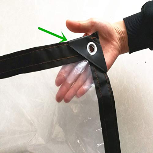 Lona de plástico espesado transparente con borde perforado resistente a la lluvia 4