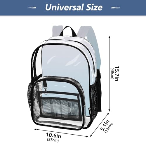 Travel Clear Bags for Women Kids Backpack Boys Girls See through Approved Bag Magnolia Light Blue Gradient4