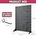 Metal Pegboard Display Stand With 15 Peg Board Hooks Accessories, Desk Pegboard Panels, Merchandise Display Rack for Selling Accessories Vendors & Events Retail Craft Shows & Fairs (17*13Inch, Black）