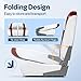 VIVOHOME Folding High Back Boat Seats 2 Pack, Waterproof Boat Captain Chairs, 4 Mounting Screws Included, White and Red