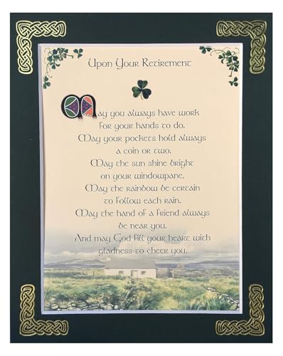 Retirement Blessing - May You Always Have Work For Your Hands - 8x10 with Green Matting
