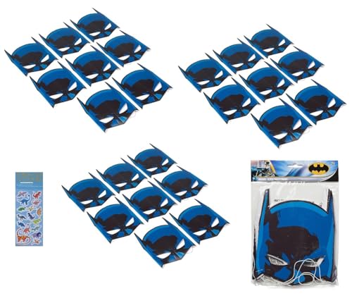 Unique Batman Birthday Party Supplies Bundle includes 24 Kid's Party PaperMasks by Unique - Used condition - US$10.64