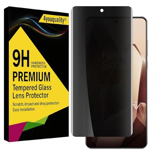 Image of 4youquality (1Pack Privacy Tempered Glass for OnePlus 13 | Curved UV Privacy Screen Protector Guard for OnePlus 13 | Full Screen Coverage /Anti Spy /HD /Easy Application | Fingerprint Working /9H Hardness