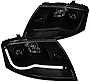 Spec-D Tuning LED Light Bar Black Smoke Projector Headlights Compatible with 1999-2006 Audi TT With Stock Left + Right Pair Headlamps Assembly