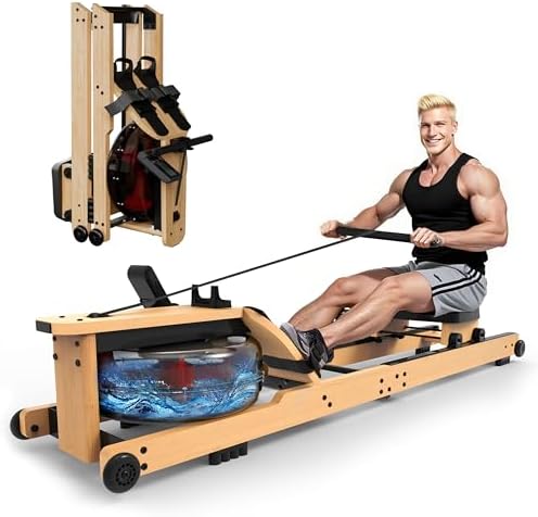 Maquina de Remo para Casa, Aeriflo W100 Maquina de Agua En Bambú,...