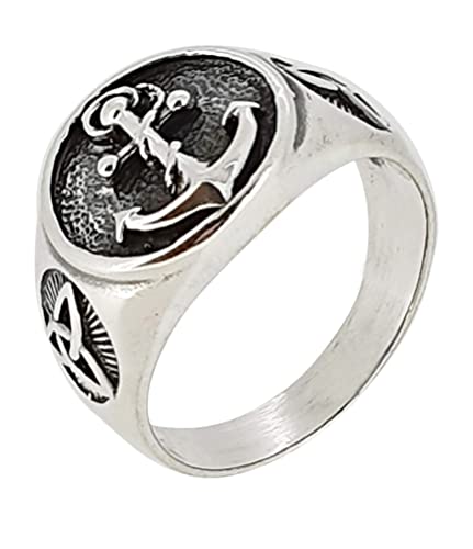 Bague ancre argent sterling homme anneau marin marinière mariner