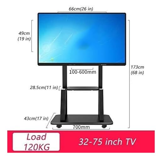 Soporte móvil para TV con ruedas ajustable para pantallas planas miniatura 2