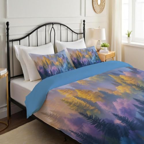 Housse de couette jaune doré microfibre anti-plis parure grand confort - 4