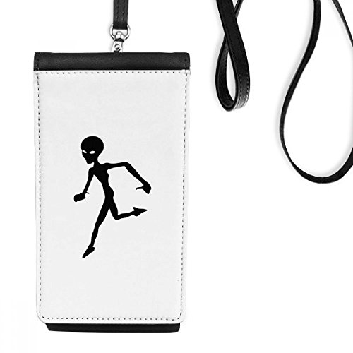 Porte-monnaie univers et alien courir smartphone en cuir suspendu de couleur noire