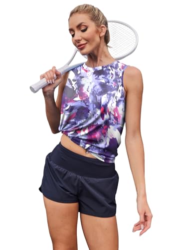 Image of Womens Workout Tank Tops Lightweight Sleeveless Shirts for Women Loose Fit Tops for Athletic Running Tennis Yoga