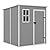 VONZOY Outdoor Storage Shed, 6x6 FT Resin Shed with Floor and Lockable Door, Window & Vents, Tool Sheds & Outdoor Storage for Bike, Garden Accessories, Tools, Waterproof (Grey & White)