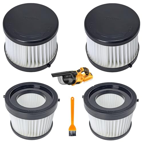 4-Pack DCV501HB HEPA Filters for 20V Cordless Handheld Vacuum (DCV501HB/DCV5011H) | Washable & Reusable Replacement Filters | Premium Filtration for Dust, Allergens, Fine Particles