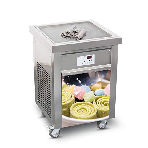 Kolice commercial ETL NSF UL 21X21 inches single square pan instant fried ice cream machine,fry ice cream machine,roll ice cream machine,ice pan machine-auto defrost,fast food snack food equipment
