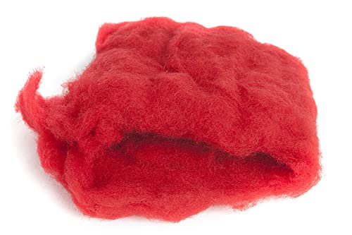 Image of Desert Breeze Distributing Maori Wool Carded Batting, 100% Natural New Zealand Wool Made by DHG in Italy for Needle Felting, 3.5 OZ, 27 Micron, Color Red