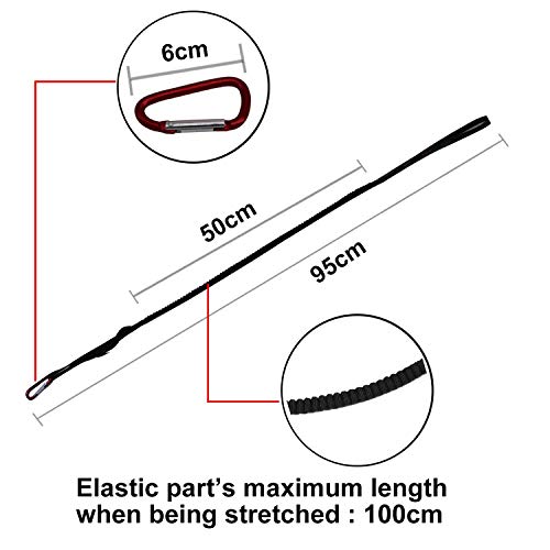Paddle Leash Safety Rod Bungee Rod Holder Gripping Gear Leash with Innovative Gel Grip to The Paddle or Rod for Kayaking, Canoeing (Set of 5)