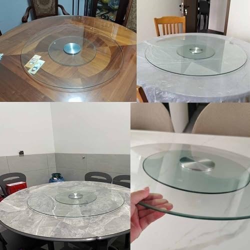 Plaque de service rotative en verre trempé haut de gamme pour table design - 7
