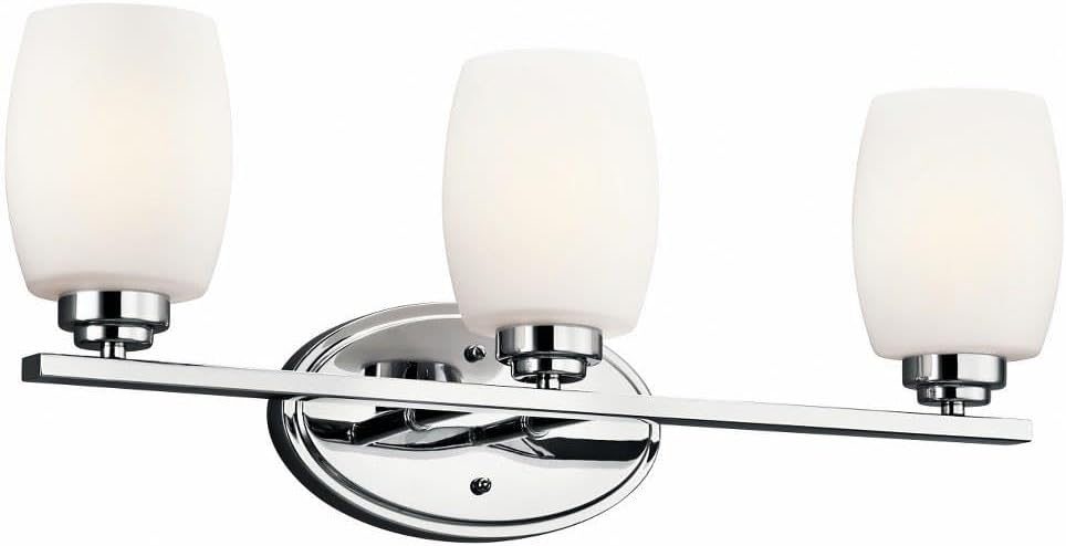 Kichler Eileen 24" 3 Light Vanity Light with Satin Etched Cased Opal Glass in Chrome
