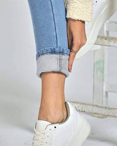 GRAPENT Jeans for Women High Waisted Pull On Fleece Lined Leggings Stretchy Denim Skinny Jeggings Thermal Winter Pants2