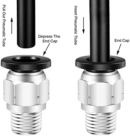 5/16 Air Fittings Push to Connect Fittings,CEKER PC 5/16 Od x 1/4" NPT Air Lines Fittings Male Thread Pneumatic Fitting 5/16 Tubing Fitting Push in Connector Quick Connect Air Hose Fittings 2Packs — view 5