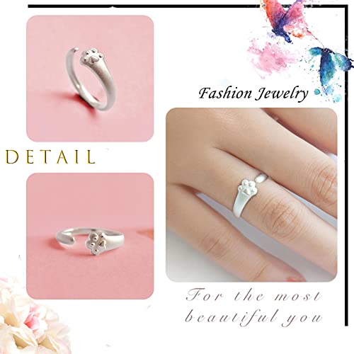 Cute Kitty Ring - Adjustable Open Paw Animal Finger Ring - Lovely Kitten Pet Gift Jewelry for Cat Lovers4
