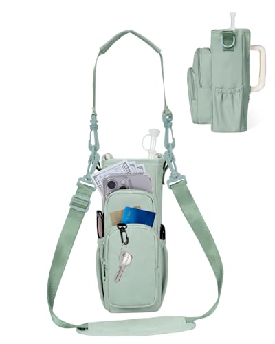 sportsnew Trinkflaschen-Tragetasche für Stanley Adventure Quencher 30oz & 40oz mit Taschen Verstellbarem Schultergurt Wasserdicht Leicht & Robust für Alltag Wandern Fitness & Hundespaziergänge