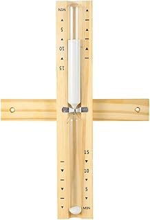 Sanduhr Sauna, 15 Minuten Holz Sandglass, Sauna Zeitmessgerät mit Rotierender Sanduhr, Glas Robust & Hitzebeständig Sanduhr Sauna, einfache Montage, Hitzebeständig Wandmontage, Weißem Natursand