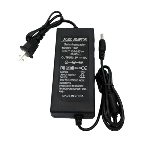 Adaptateur secteur 12V 5A 60W anti scintillement pour écran LCD