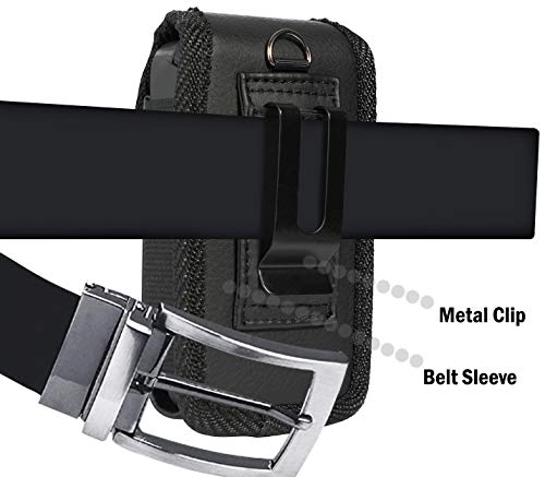 Nakedcellphone POUCH-VERT-THICK-A Case For Kyocera Flip Phone, Nakedcellphone Black Vegan Leather Vertical Pouch [With Belt Loop thumb #4
